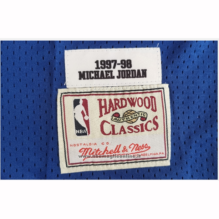 Maglia Chicago Bulls Michael Jordan No 23 Mitchell & Ness 1997-98 Blu2